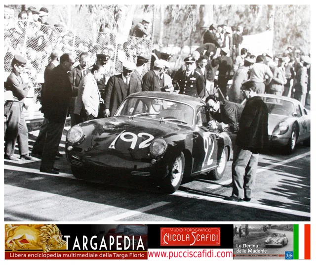 No. 92 at the start, surrounded by spectators, Targa Florio 1964